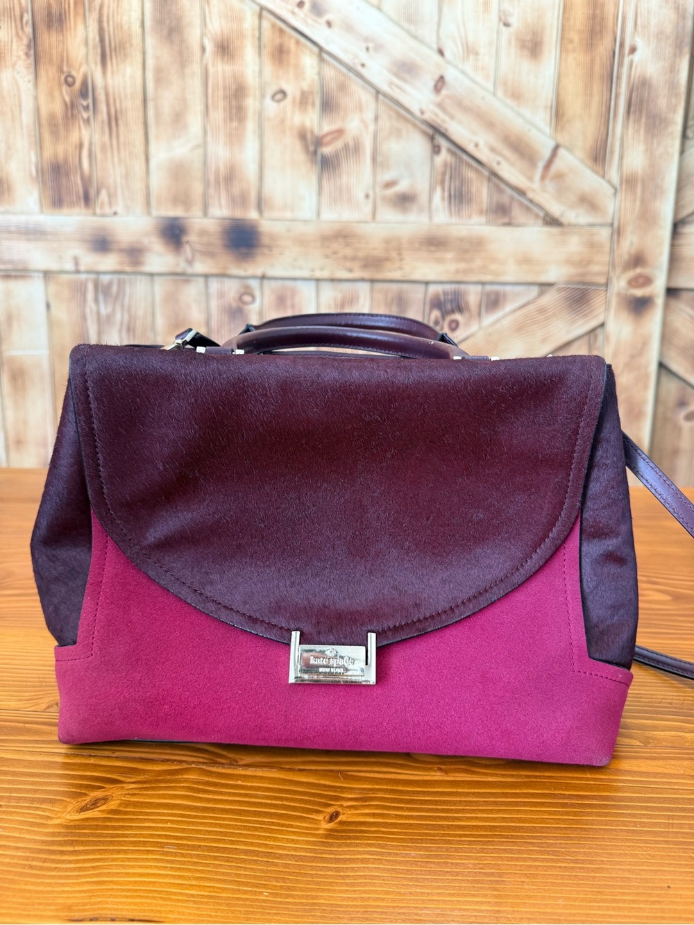 kate spade Two-Tone Burgundy & Magenta Satchel